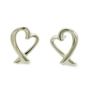 Vintage Tiffany & Co. Paloma Picasso Loving Heart 925 Sterling Silver Earrings